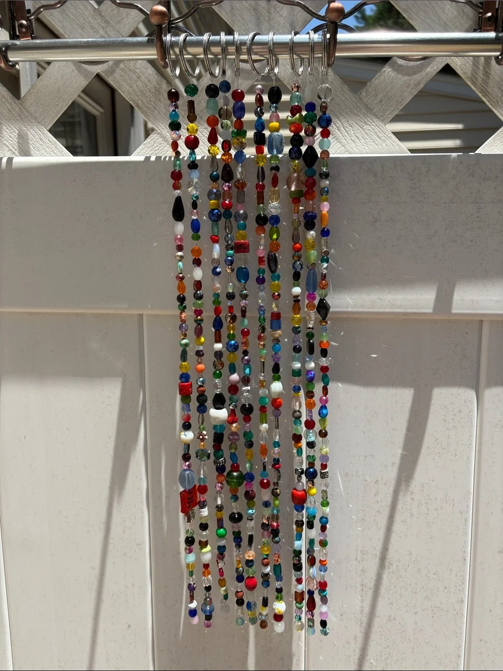 10 strands 20 inches long glass and crystal Multicolor Beaded Curtain Strands